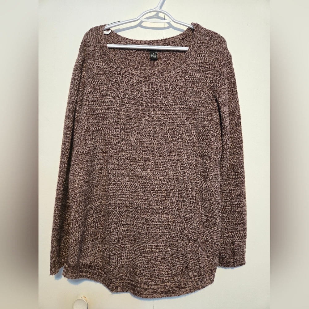 Rue21 Marled Knit Sweater XL Purple Brown Oversized Cozy Tunic
